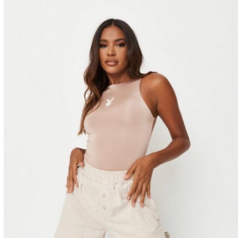 Playboy x Missguided Bunny Slinky Sleeveless Bodysuit